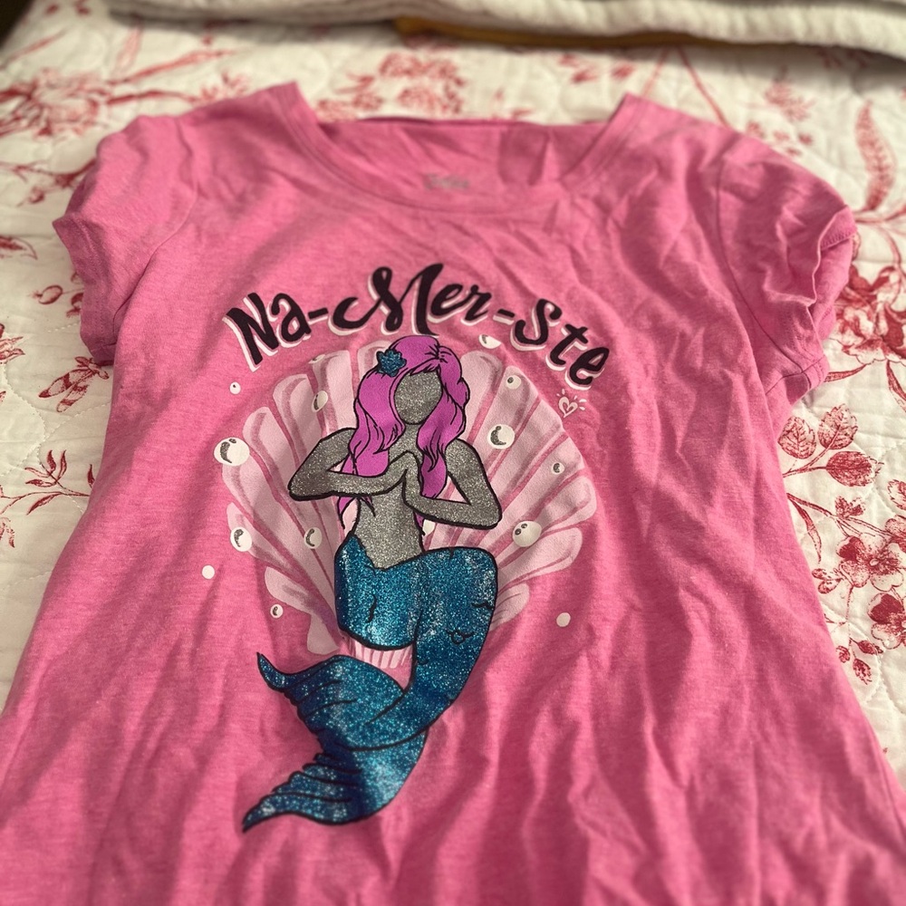 Pink Mermaid Graphic Kids T-Shirt